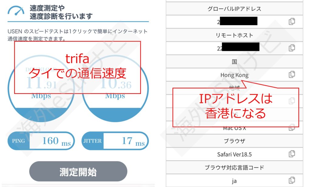 trifaをタイで使ってみた