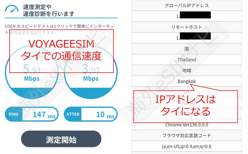 VOYAGEESIMをタイで使ってみた